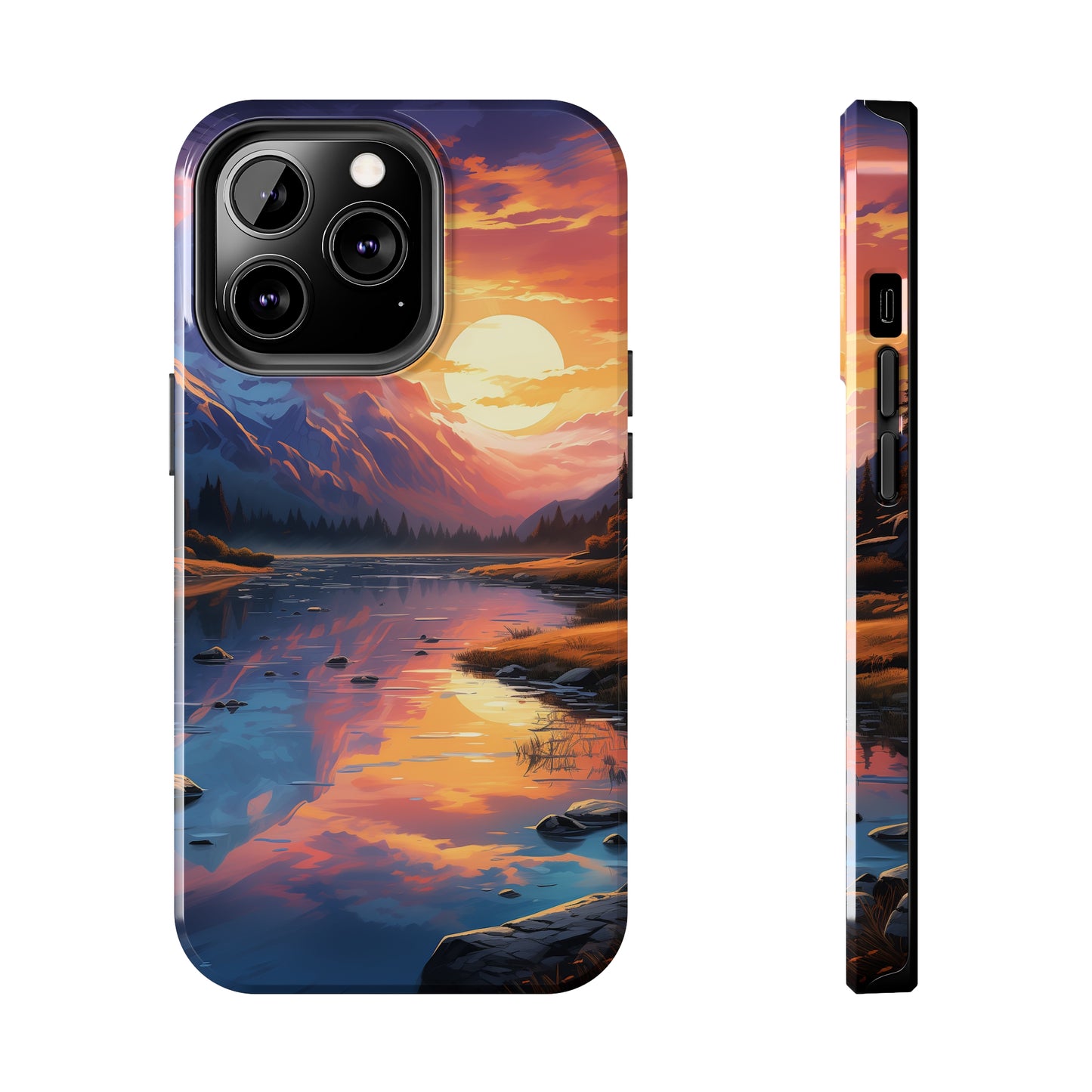 Serene Scene Phone Case for iPhone - Lightweight, Impact Resistant, Wireless Charging Compatible