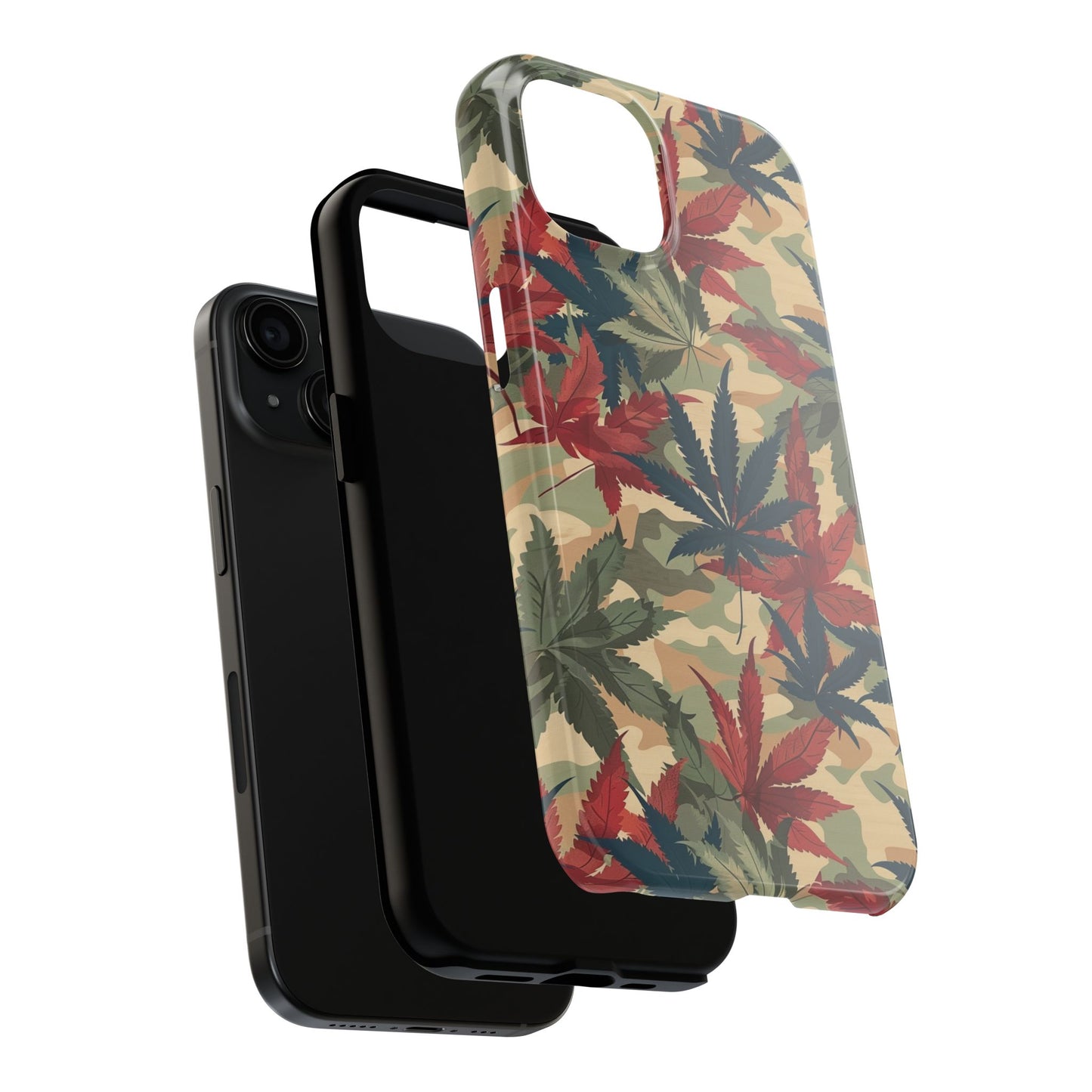 Cannabis Camo Phone Case for iPhone - Lightweight, Impact Resistant, Wireless Charging Compatible