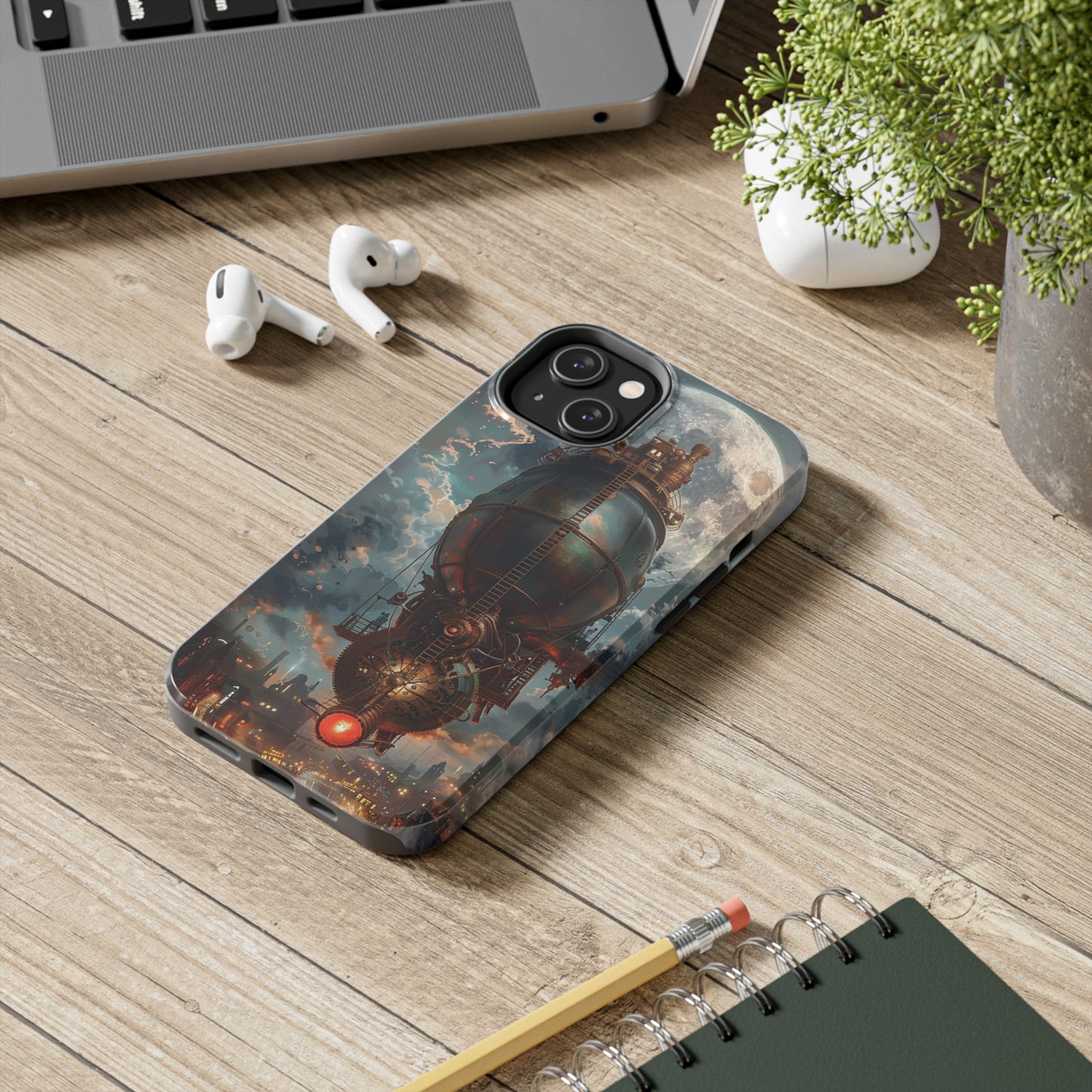 Steampunk Adventure Phone Case for iPhone - Lightweight, Impact Resistant, Wireless Charging Compatible