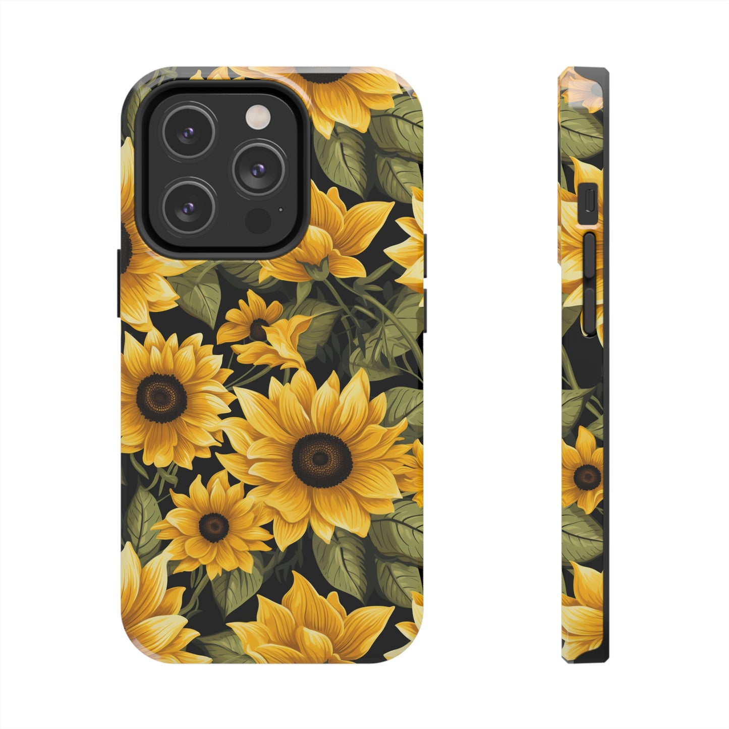 AI Sunflower Pattern Phone Case for iPhone - Lightweight, Impact Resistant, Wireless Charging Compatible-AI phone case-AI By AJ