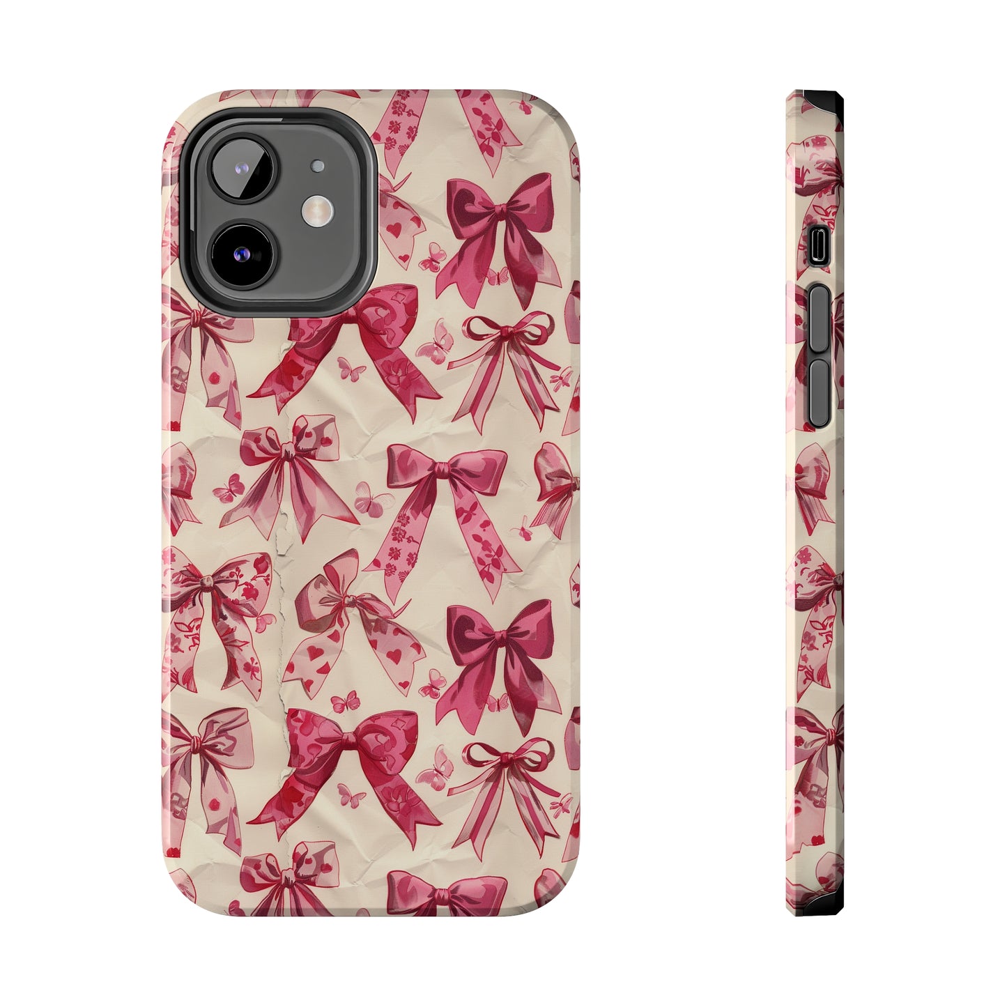 Pink Bows 3 Phone Case for iPhone - Lightweight, Impact Resistant, Wireless Charging Compatible