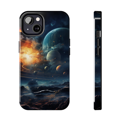 Space Planet Phone Case for iPhone - Lightweight, Impact Resistant, Wireless Charging Compatible