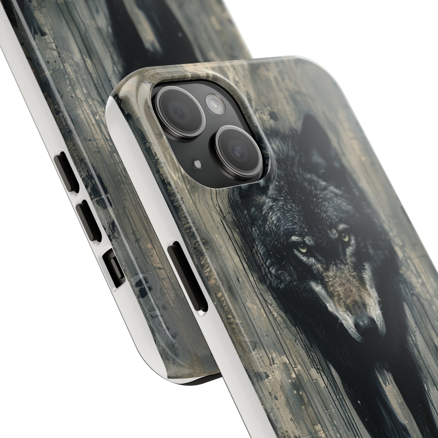 The Arte Povera Style Wolf Phone Case for iPhone - Lightweight, Impact Resistant, Wireless Charging Compatible