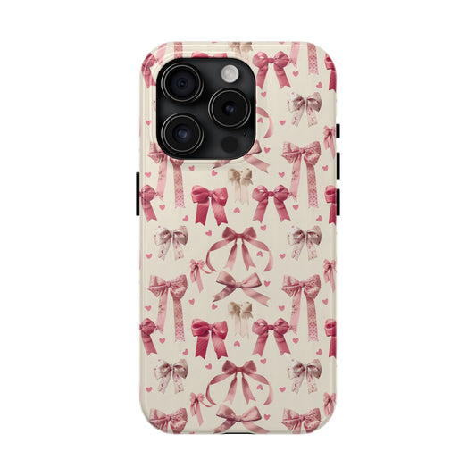 Pink Bows 2 Phone Case for iPhone - Lightweight, Impact Resistant, Wireless Charging Compatible