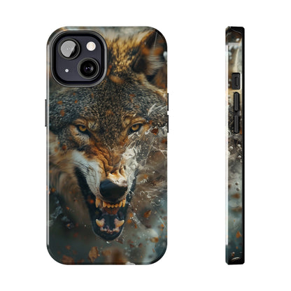 Wolf Ripping Through Phone Case for iPhone - Lightweight, Impact Resistant, Wireless Charging Compatible