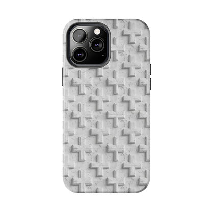 White Cross Phone Case for iPhone - Lightweight, Impact Resistant, Wireless Charging Compatible