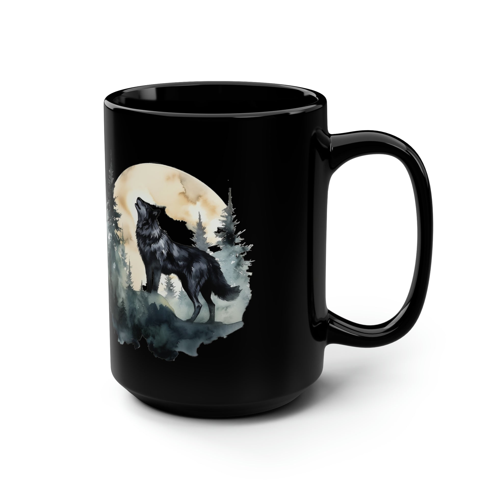 Wolves dont lose sleep over the opinion of sheep! | Black Wolf Mug, 15oz