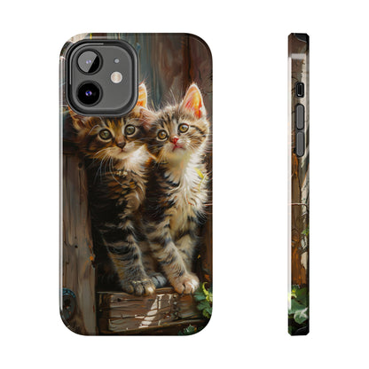 Window of Kittens Phone Case for iPhone - Lightweight, Impact Resistant, Wireless Charging Compatible