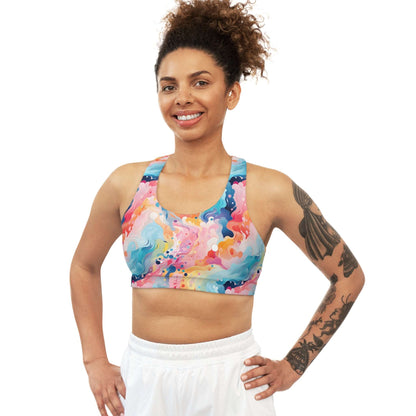 Colorful Hypnotic Custom Sports Bra - Vibrant & Supportive