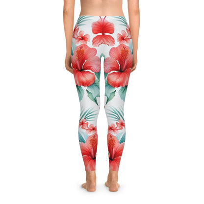 Tropical Hibiscus Leggings - Stylish & Comfy for Active Lifestyles