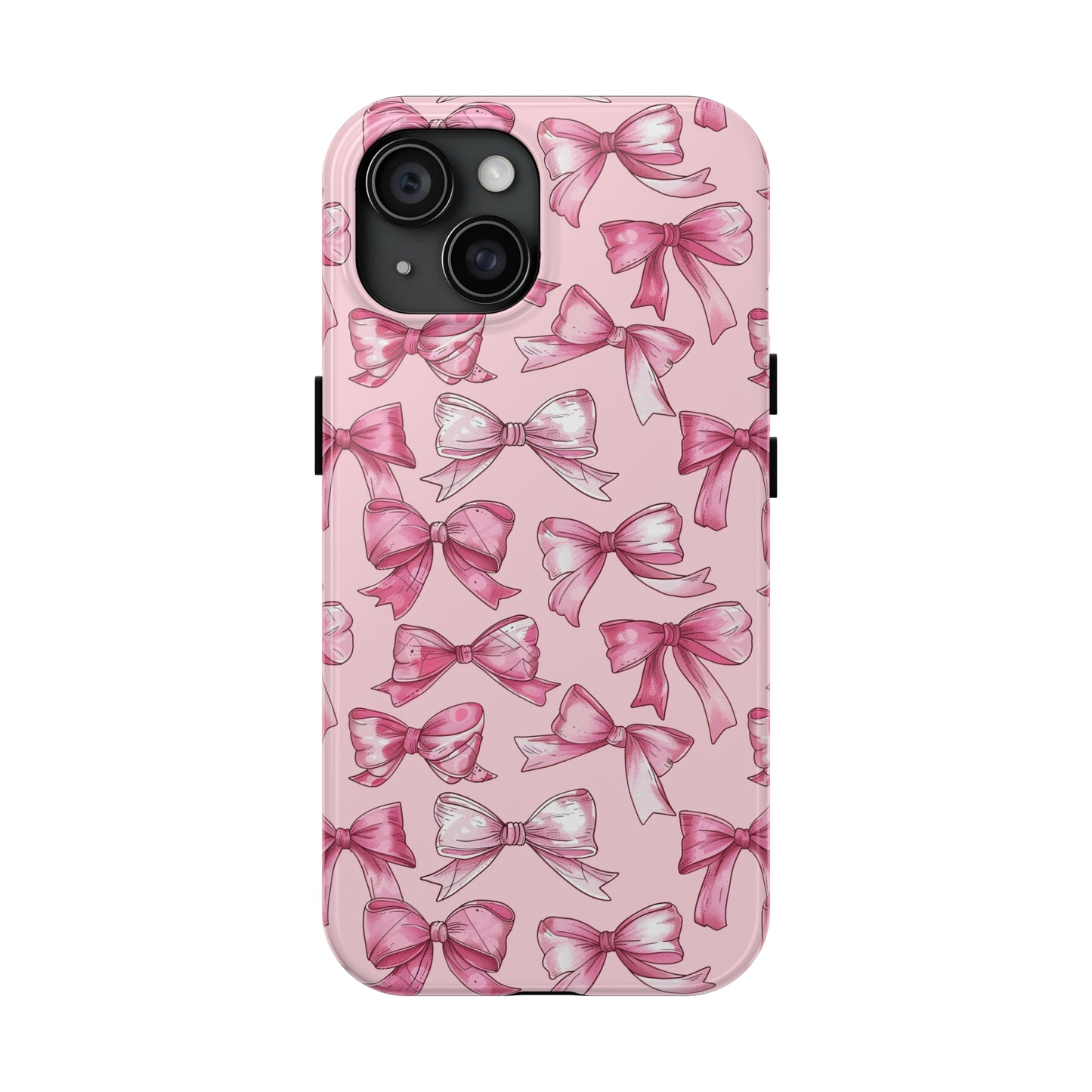 Pink Bows Phone Case for iPhone - Lightweight, Impact Resistant, Wireless Charging Compatible