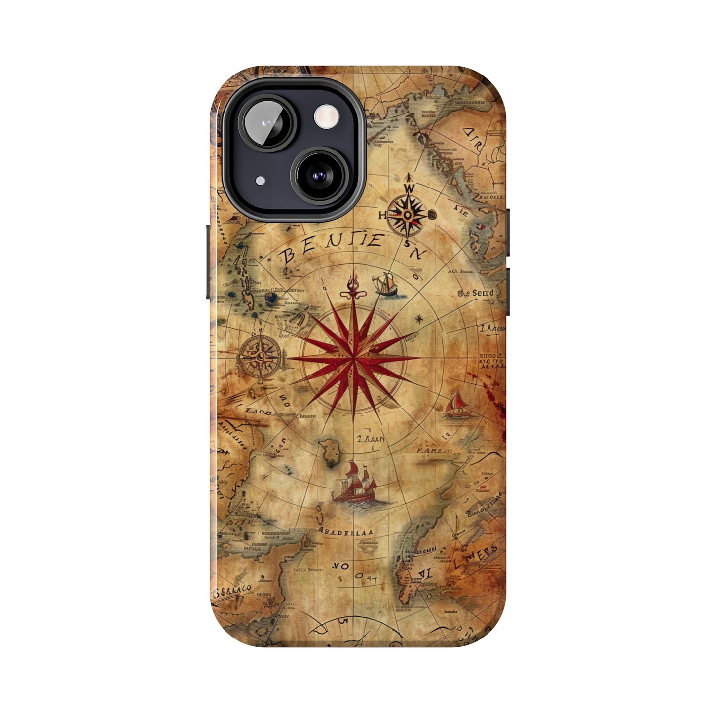 Ancient Cartography Phone Case for iPhone - Lightweight, Impact Resistant, Wireless Charging Compatible