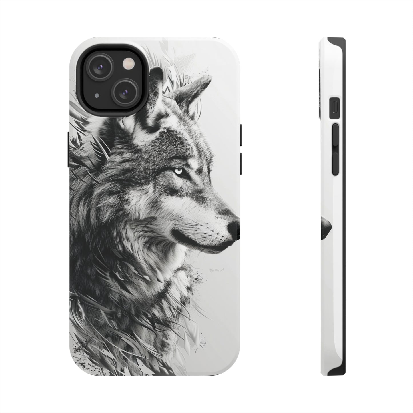 Calligraffiti Style Wolf Phone Case 2 for iPhone - Lightweight, Impact Resistant, Wireless Charging Compatible