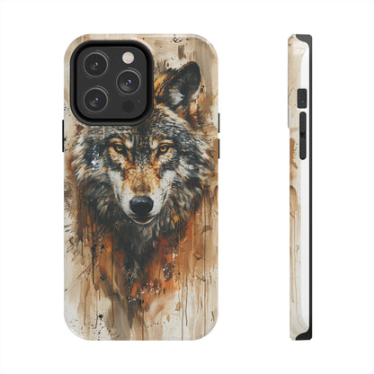 Calligraffiti Style Wolf Phone Case for iPhone - Lightweight, Impact Resistant, Wireless Charging Compatible