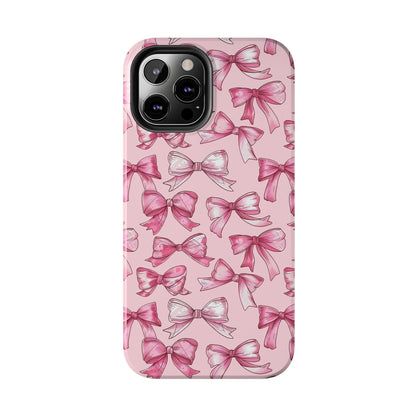 Pink Bows Phone Case for iPhone - Lightweight, Impact Resistant, Wireless Charging Compatible