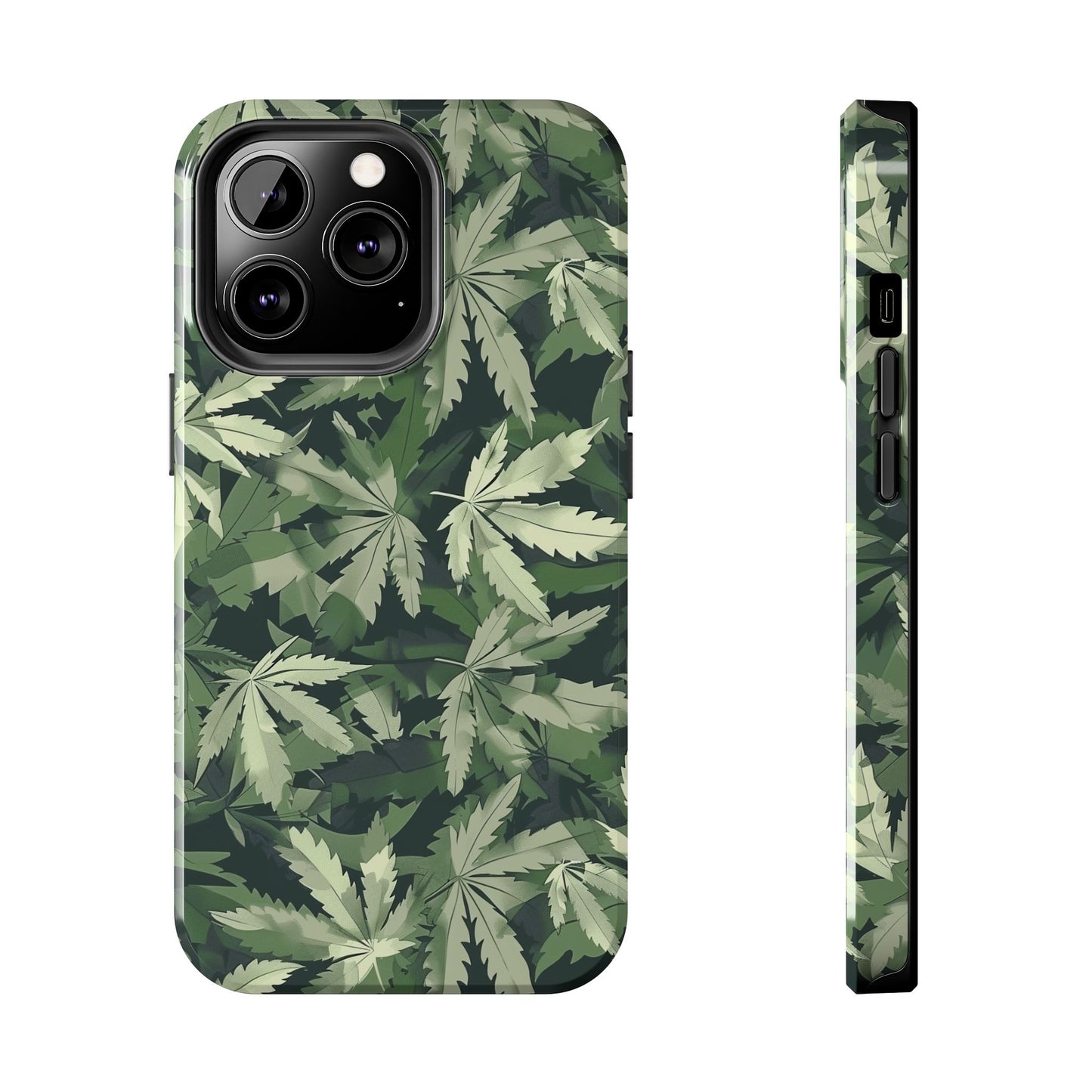 Cannabis Camo 3 Phone Case for iPhone - Lightweight, Impact Resistant, Wireless Charging Compatible