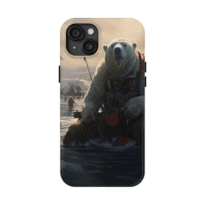 Fishing Polar Bear Phone Case for iPhone - Lightweight, Impact Resistant, Wireless Charging Compatible