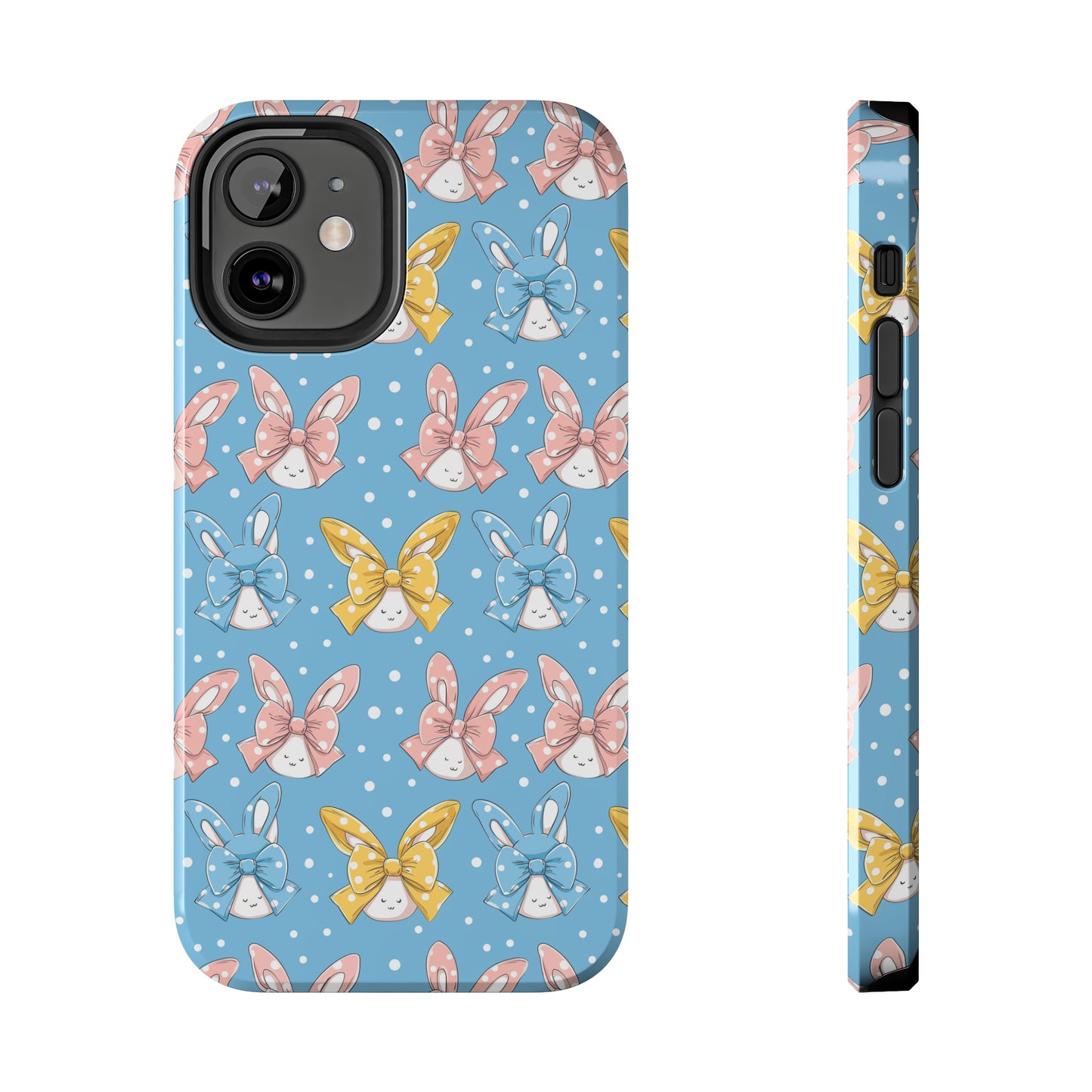 Bunnies and Bows Phone Case for iPhone - Lightweight, Impact Resistant, Wireless Charging Compatible