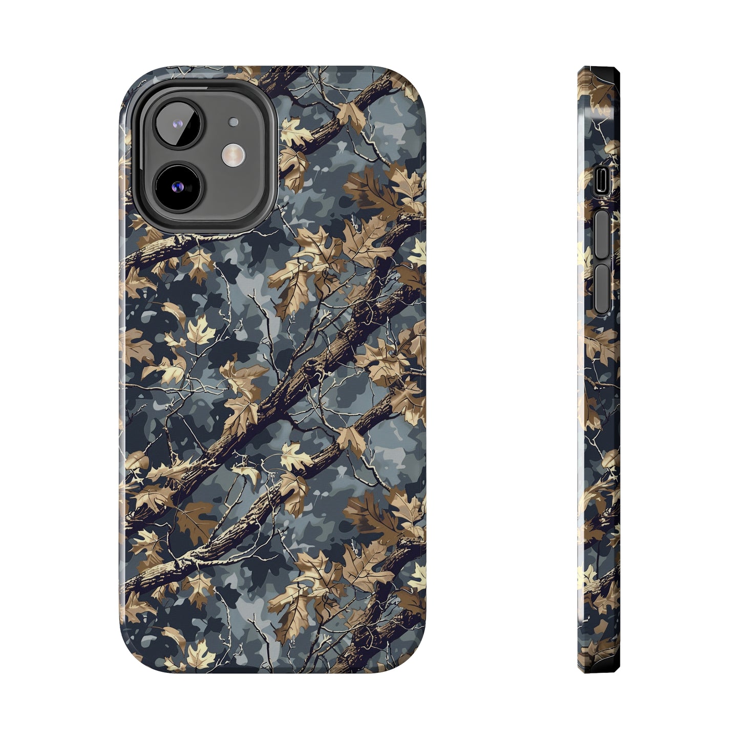 Gray Camo Phone Case for iPhone - Lightweight, Impact Resistant, Wireless Charging Compatible