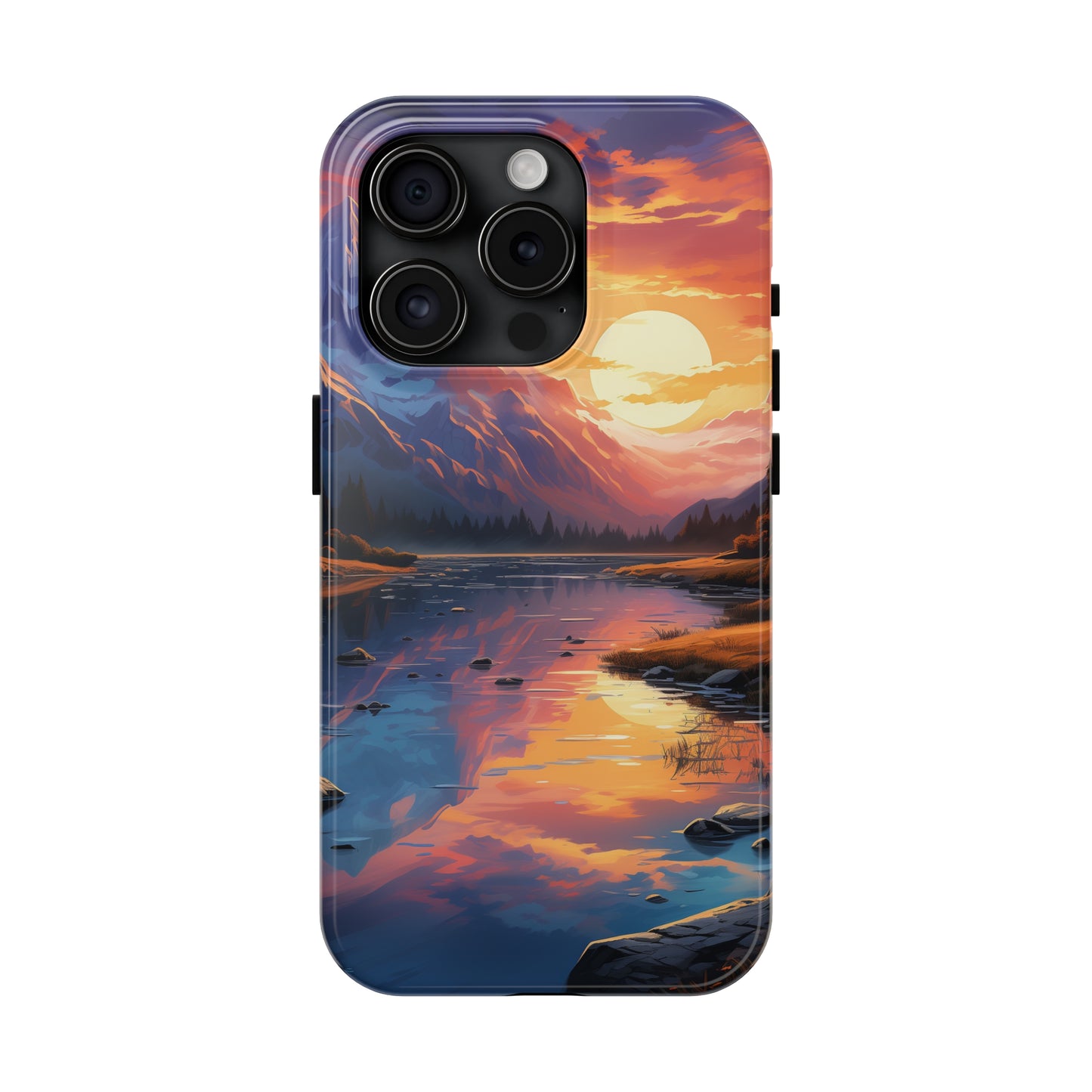 Serene Scene Phone Case for iPhone - Lightweight, Impact Resistant, Wireless Charging Compatible