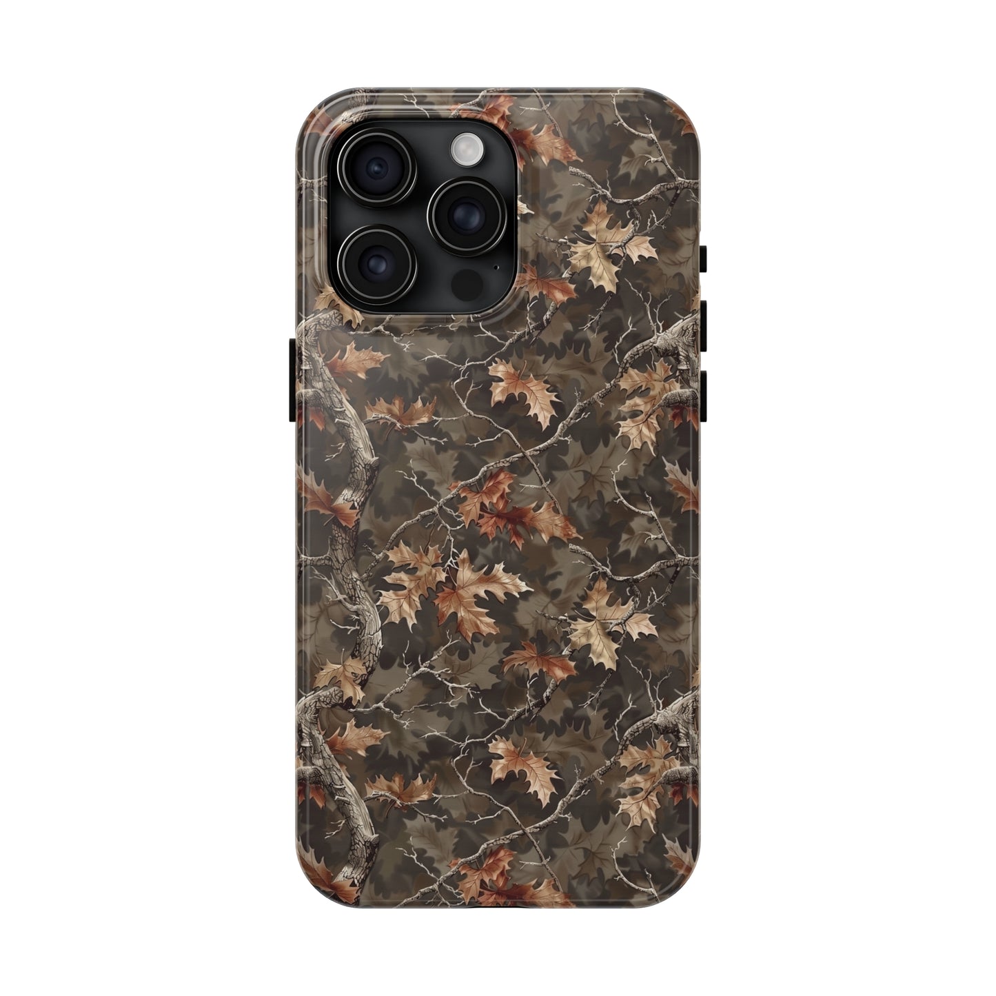 Brown Camo Phone Case for iPhone - Lightweight, Impact Resistant, Wireless Charging Compatible