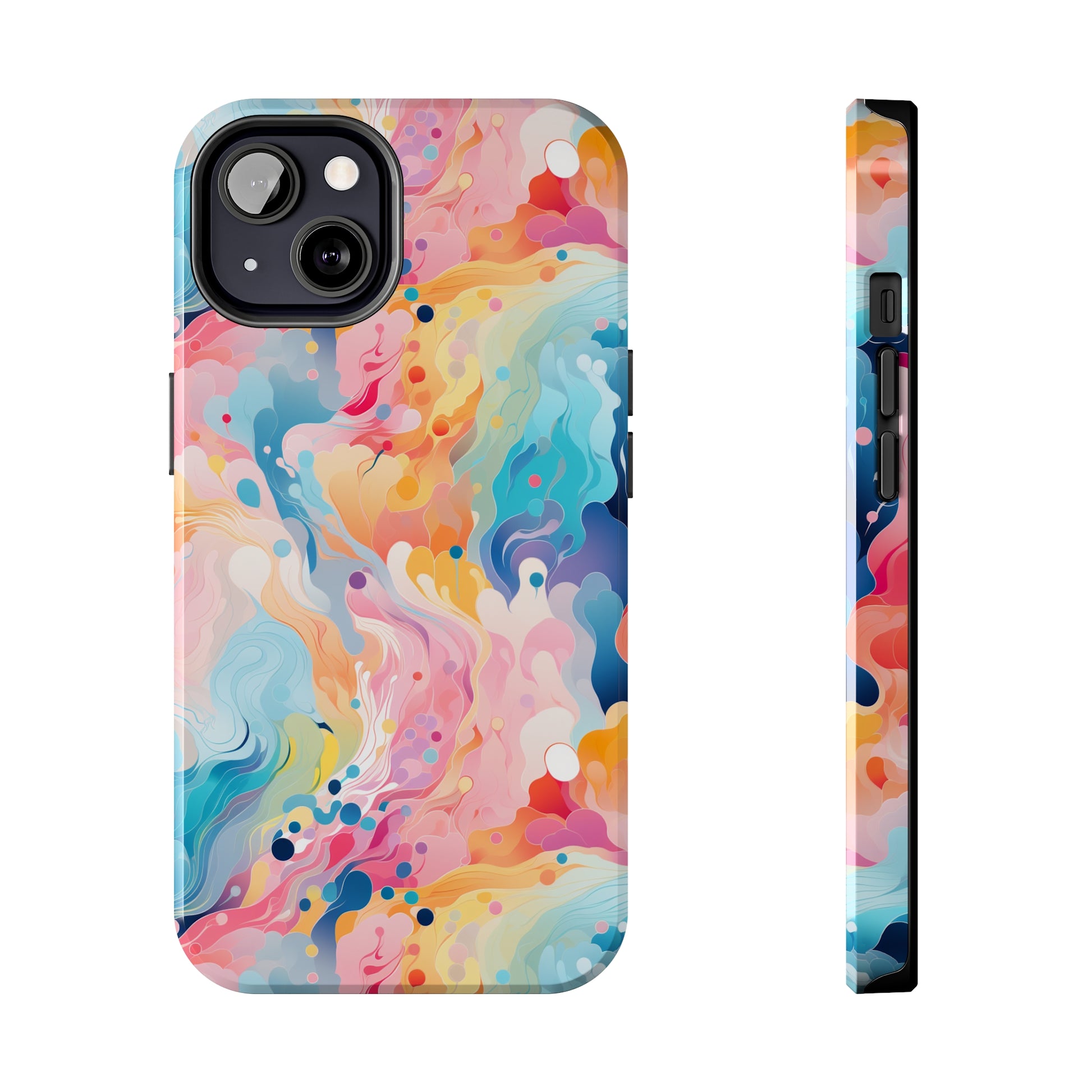 AI Psychedelic Pattern Phone Case for iPhone - Lightweight, Impact Resistant, Wireless Charging Compatible-AI phone case-AI By AJ