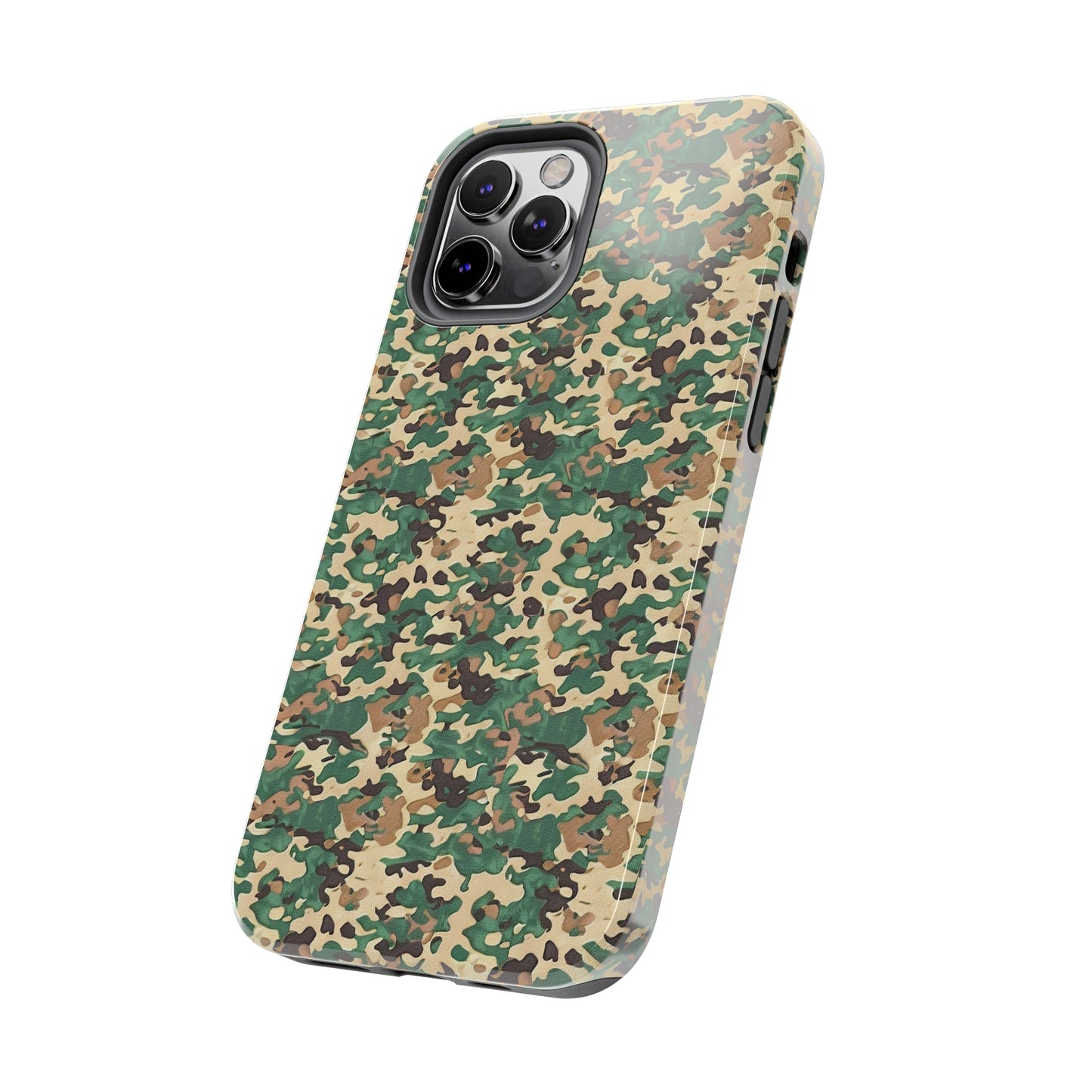 Green Camo Phone Case for iPhone - Lightweight, Impact Resistant, Wireless Charging Compatible