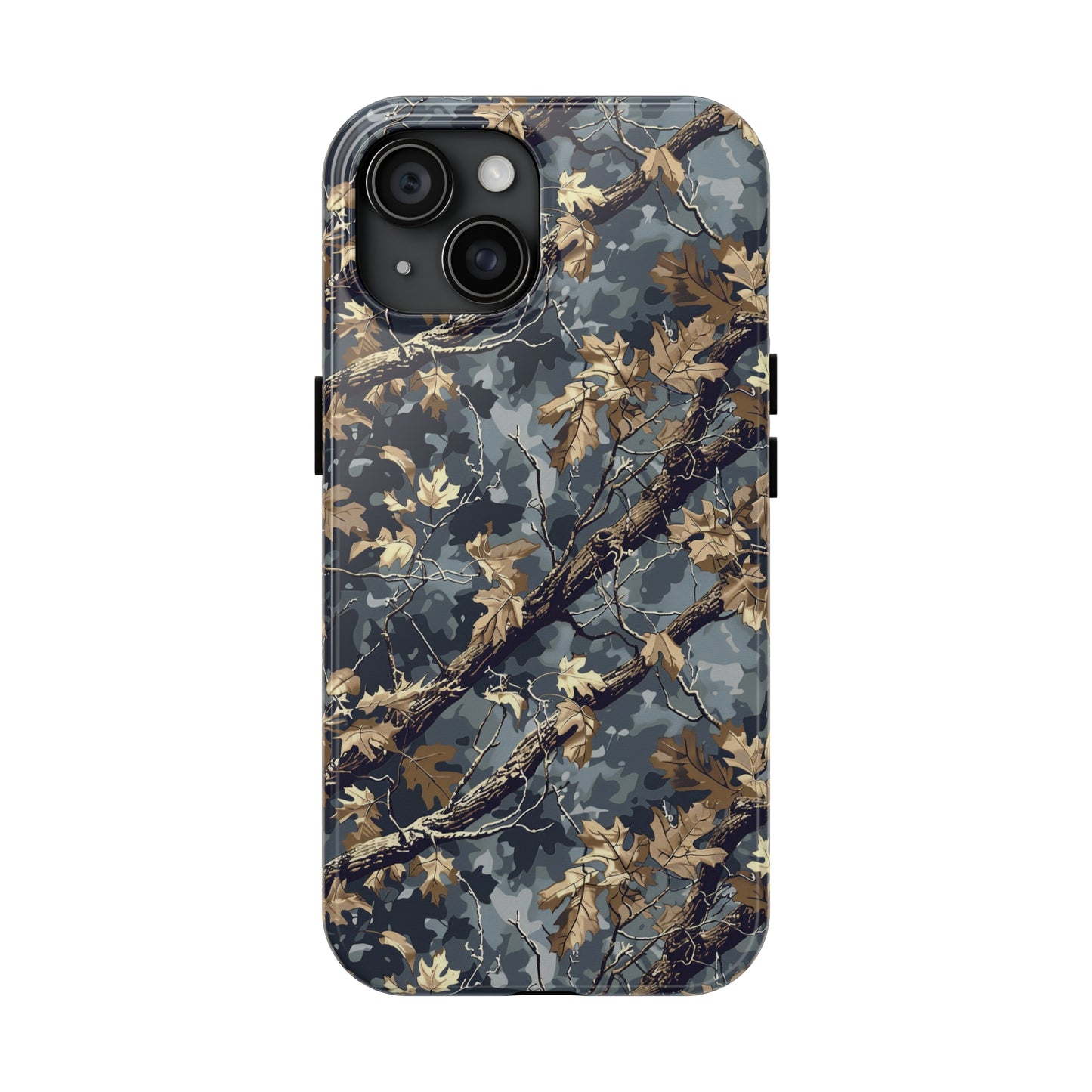 Gray Camo Phone Case for iPhone - Lightweight, Impact Resistant, Wireless Charging Compatible