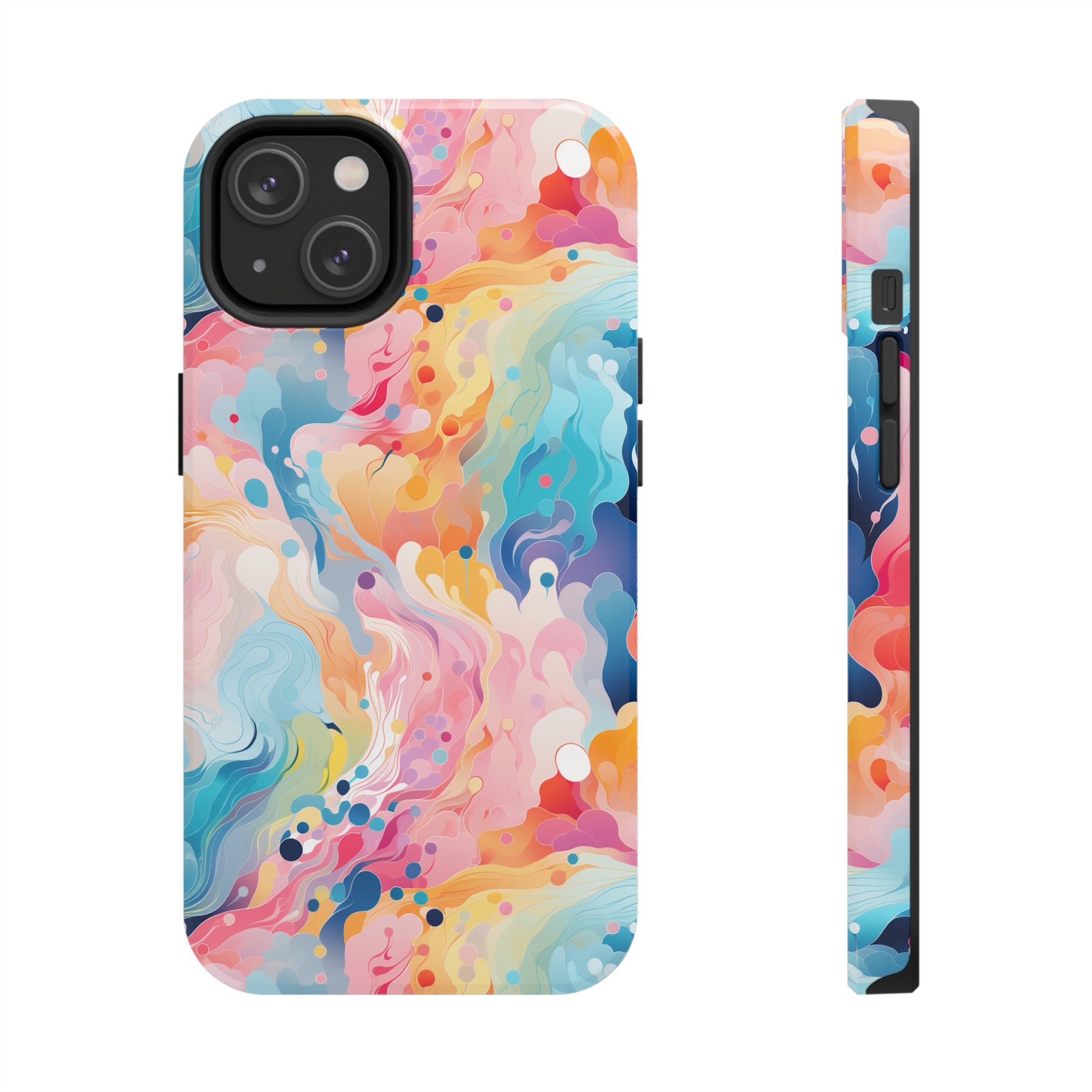 AI Psychedelic Pattern Phone Case for iPhone - Lightweight, Impact Resistant, Wireless Charging Compatible-AI phone case-AI By AJ