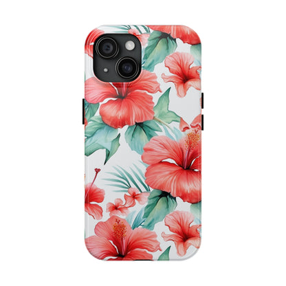 AI Hibiscus Pattern Phone Case for iPhone - Lightweight, Impact Resistant, Wireless Charging Compatible-AI phone case-AI By AJ