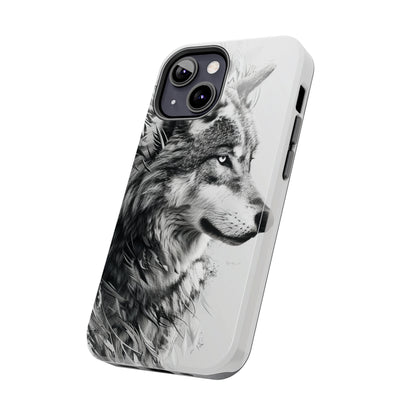 Calligraffiti Style Wolf Phone Case 2 for iPhone - Lightweight, Impact Resistant, Wireless Charging Compatible