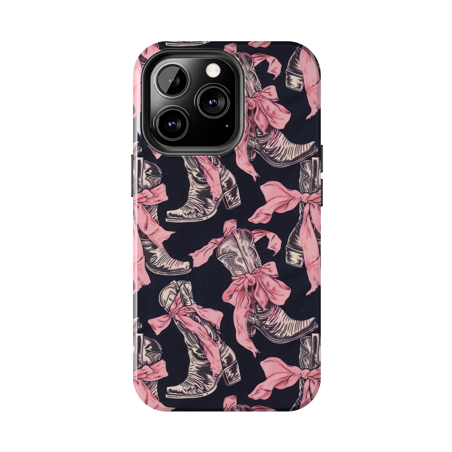 Bows and Boots 3 Phone Case for iPhone - Lightweight, Impact Resistant, Wireless Charging Compatible