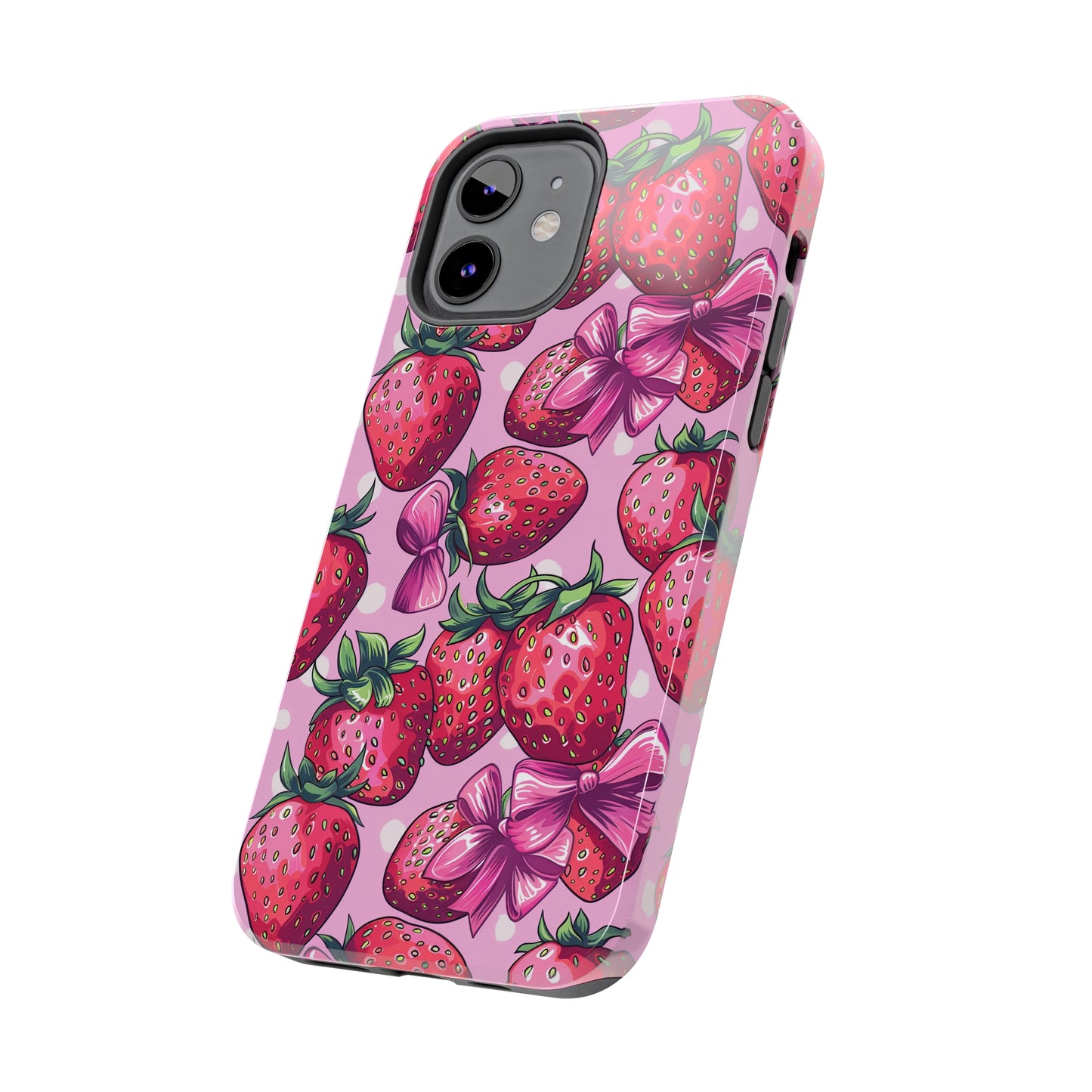 Bows and Berries Phone Case for iPhone - Lightweight, Impact Resistant, Wireless Charging Compatible