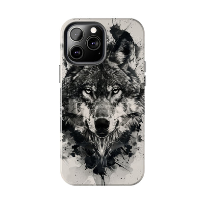 Calligraffiti Style Wolf Phone Case 3 for iPhone - Lightweight, Impact Resistant, Wireless Charging Compatible