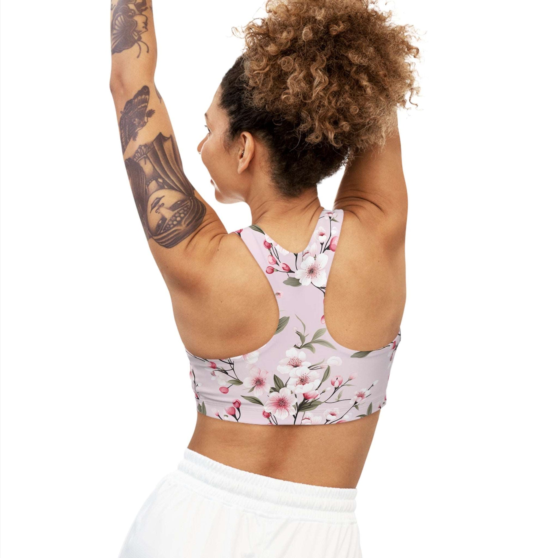 Cherry Blossom Custom Sports Bra - Stylish & Supportive