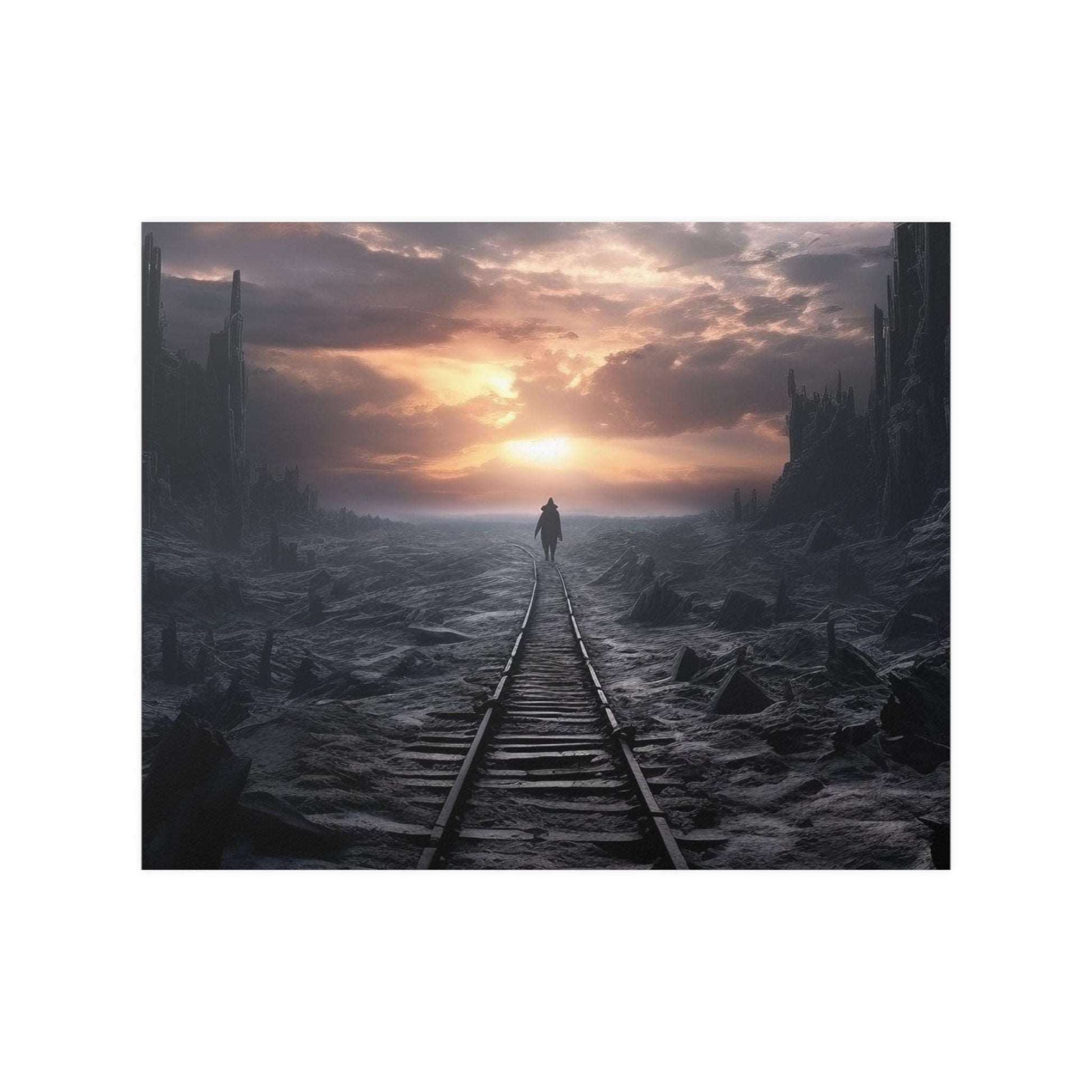 Railroad to nowhere Satin Poster | AI Poster | Abstract Art