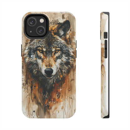 Calligraffiti Style Wolf Phone Case for iPhone - Lightweight, Impact Resistant, Wireless Charging Compatible