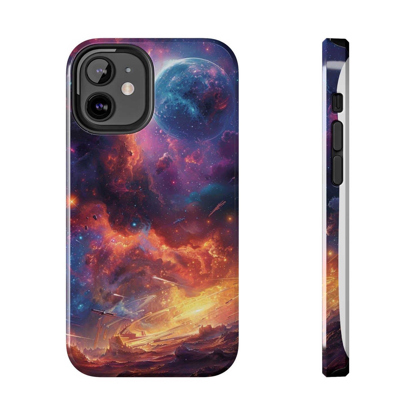 Cosmic Space Phone Case for iPhone - Lightweight, Impact Resistant, Wireless Charging Compatible