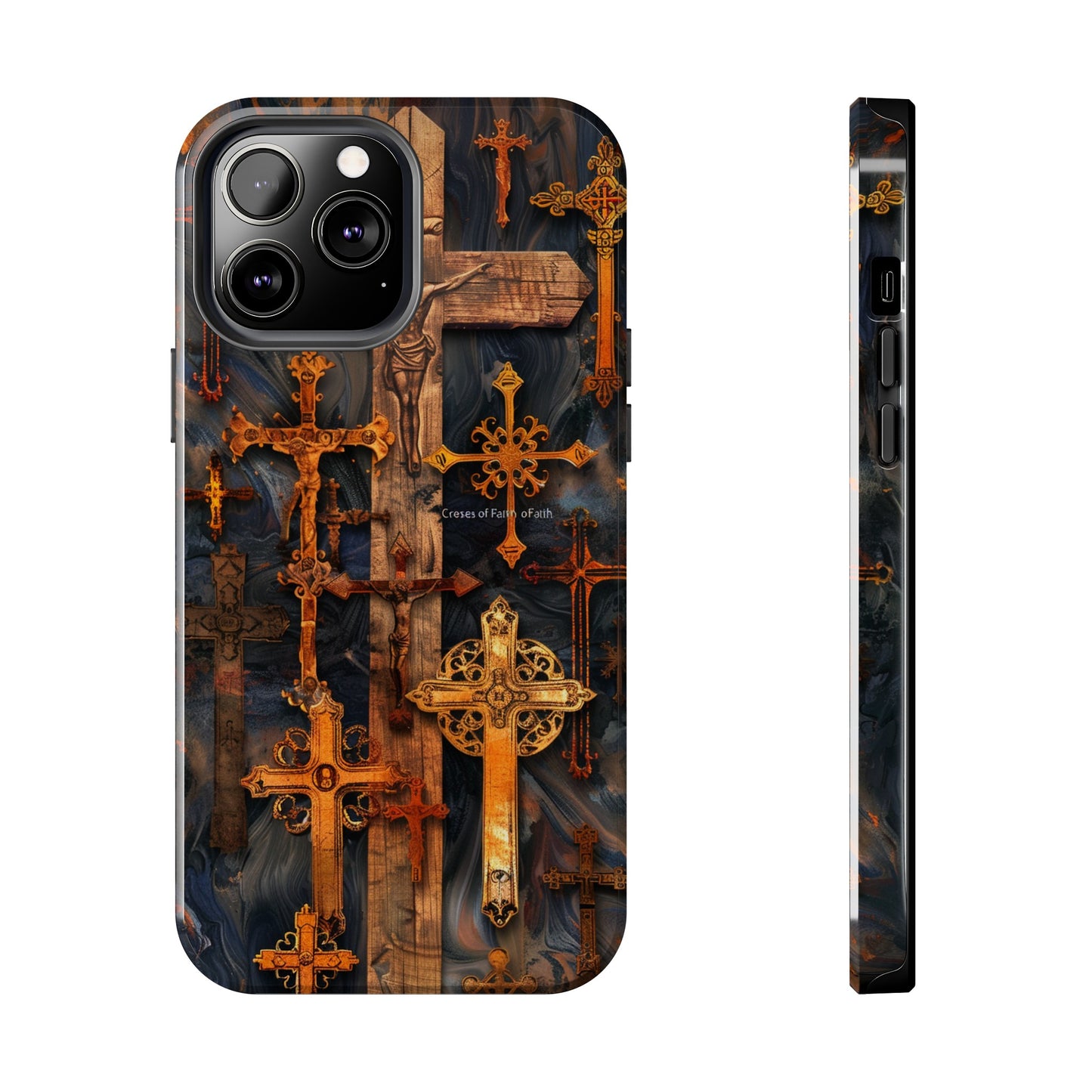 Religious Cross Phone Case for iPhone - Lightweight, Impact Resistant, Wireless Charging Compatible