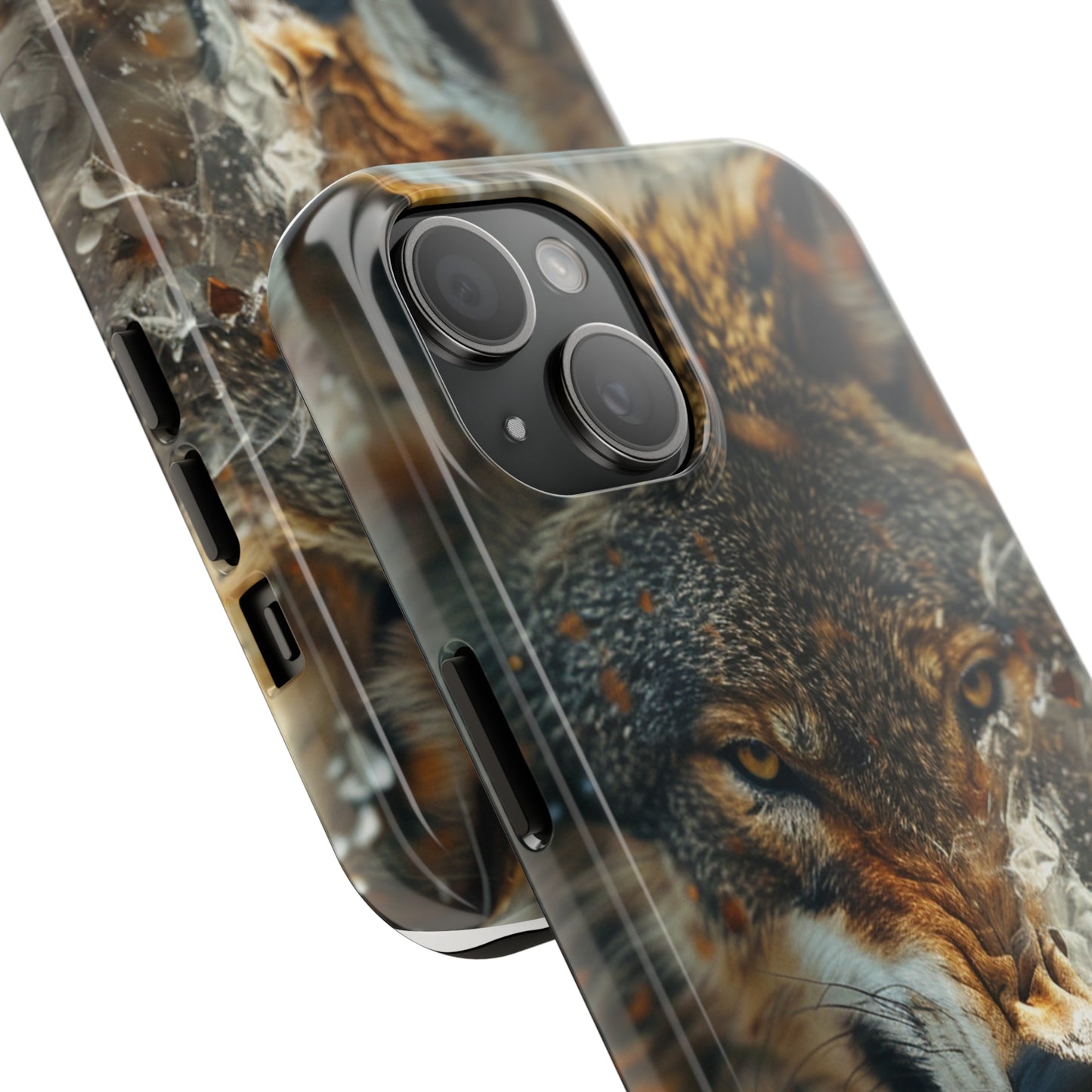 Wolf Ripping Through Phone Case for iPhone - Lightweight, Impact Resistant, Wireless Charging Compatible