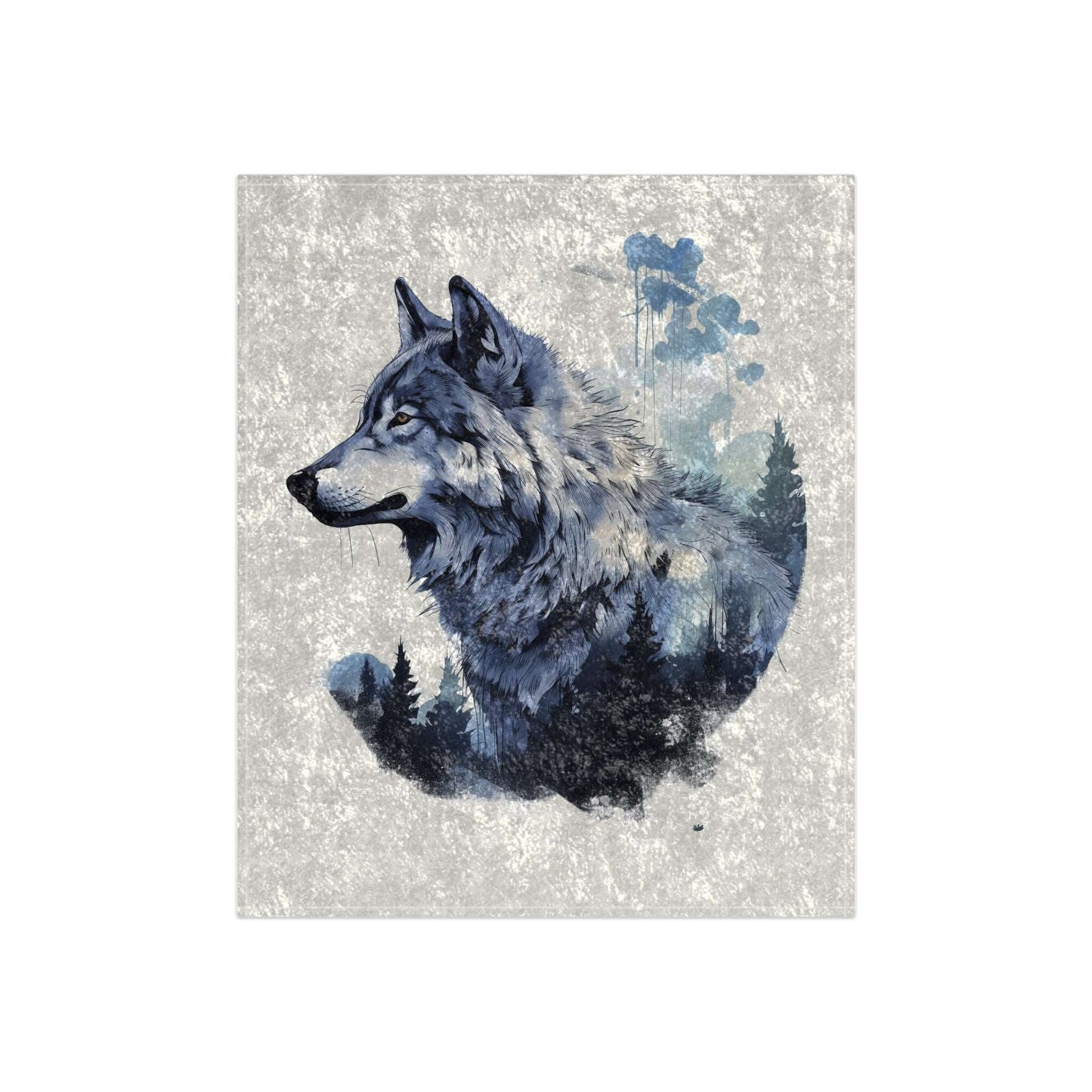 AIByAJ Logo Crushed Velvet Wolf Blanket