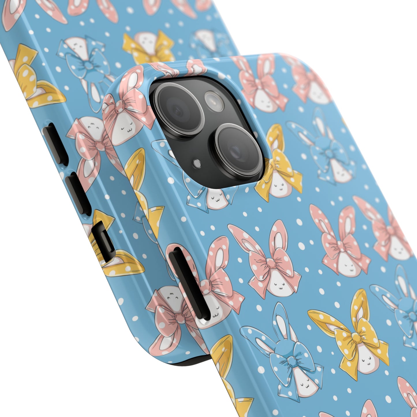 Bunnies and Bows Phone Case for iPhone - Lightweight, Impact Resistant, Wireless Charging Compatible