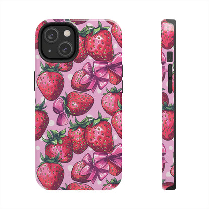 Bows and Berries Phone Case for iPhone - Lightweight, Impact Resistant, Wireless Charging Compatible