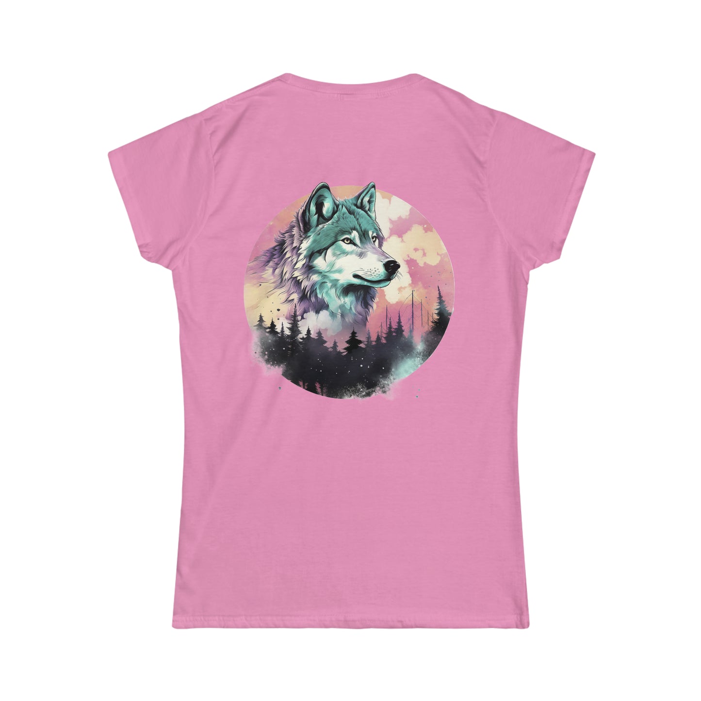 Women's Softstyle Watercolor Majestic Wolf Tee, Mythical Creatures, Gift for Women, Woman's T-shirt