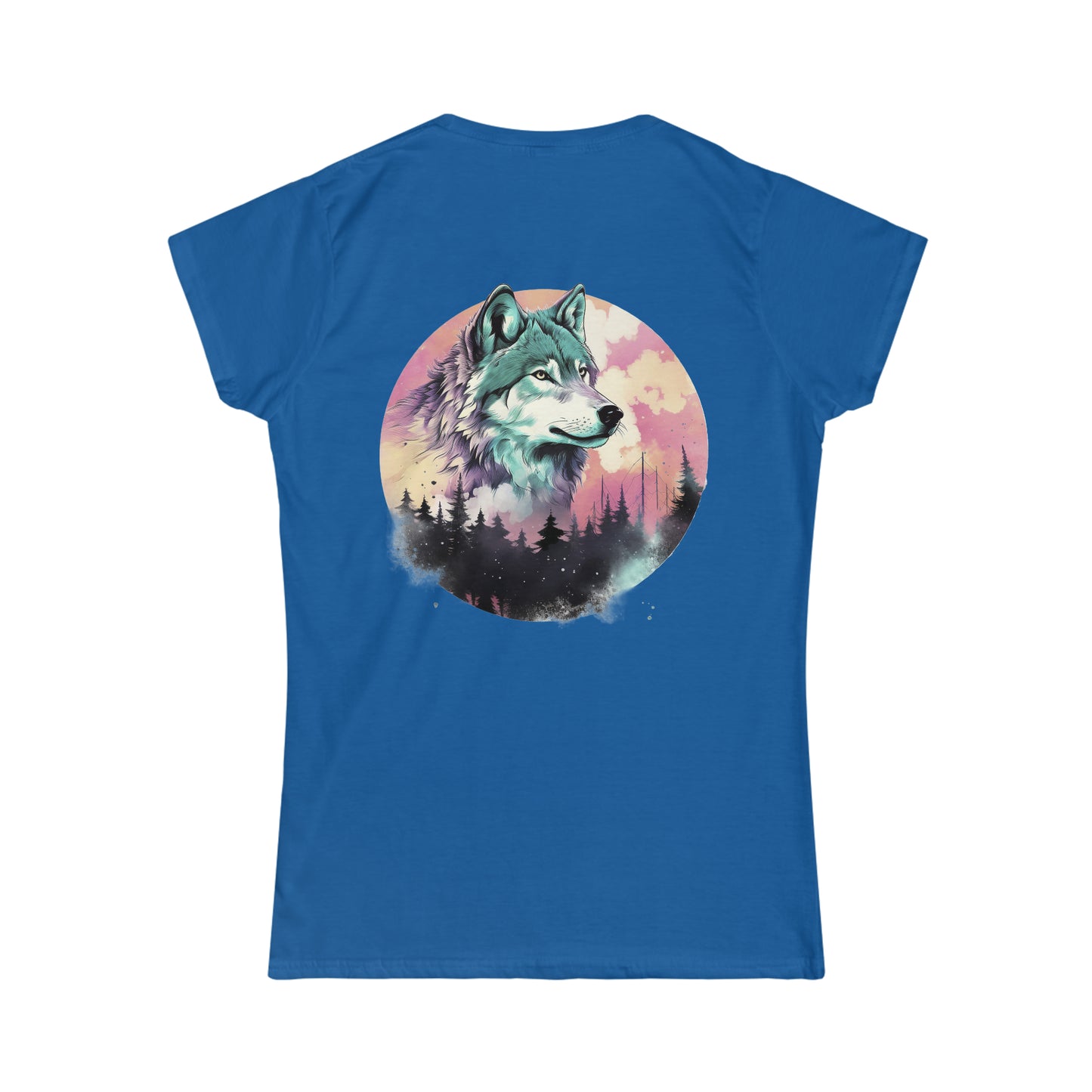 Women's Softstyle Watercolor Majestic Wolf Tee, Mythical Creatures, Gift for Women, Woman's T-shirt