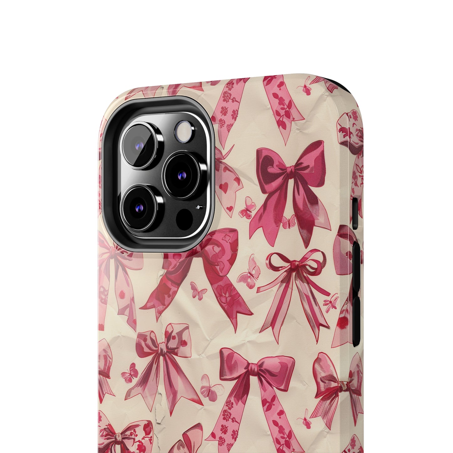 Pink Bows 3 Phone Case for iPhone - Lightweight, Impact Resistant, Wireless Charging Compatible