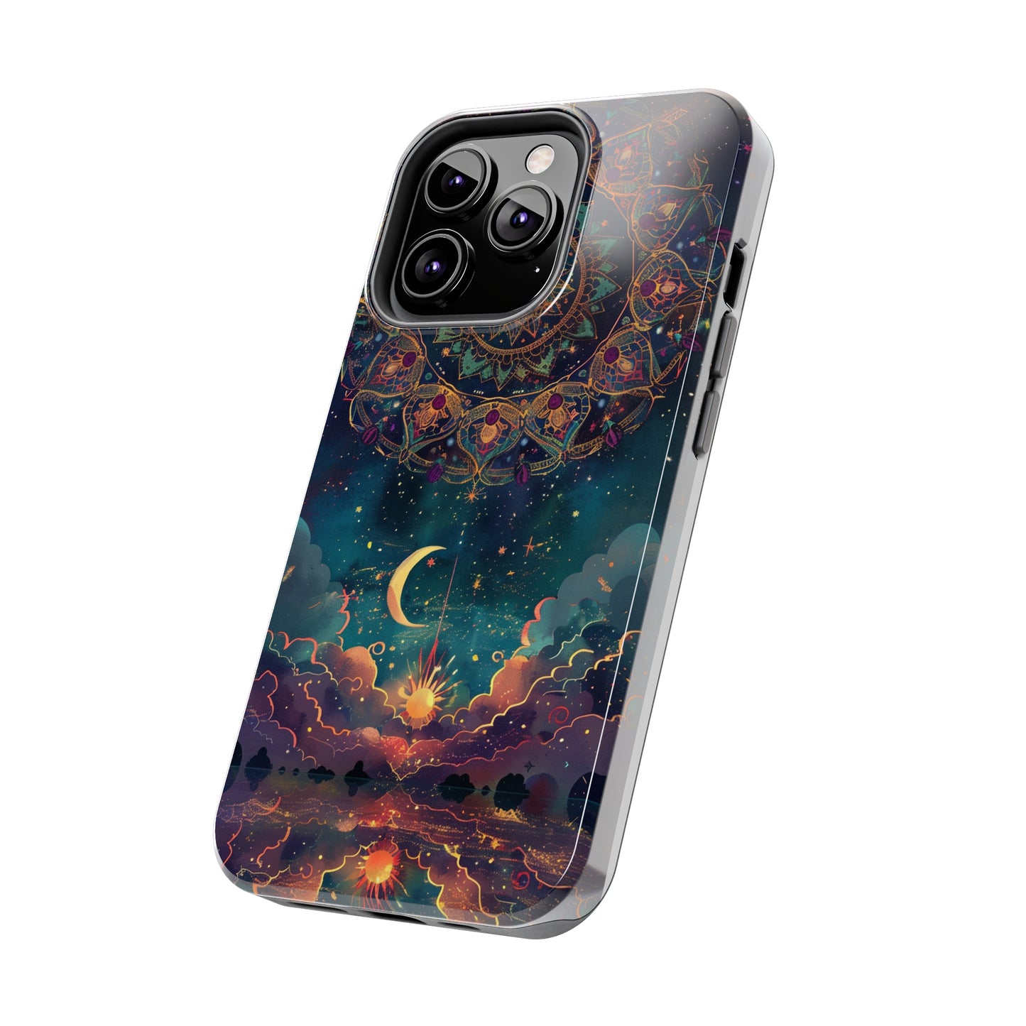 Mandala Pattern Phone Case 2 for iPhone - Lightweight, Impact Resistant, Wireless Charging Compatible