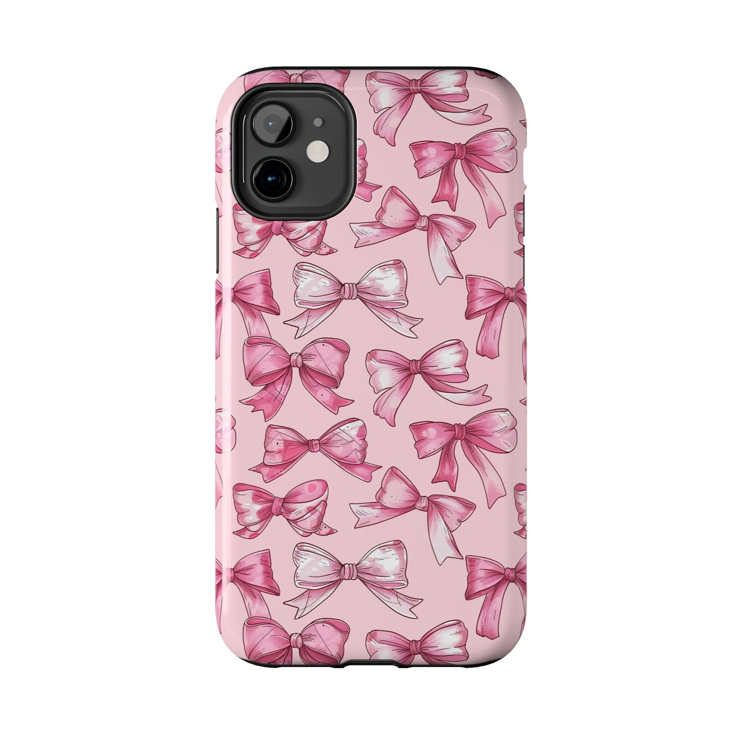 Pink Bows Phone Case for iPhone - Lightweight, Impact Resistant, Wireless Charging Compatible