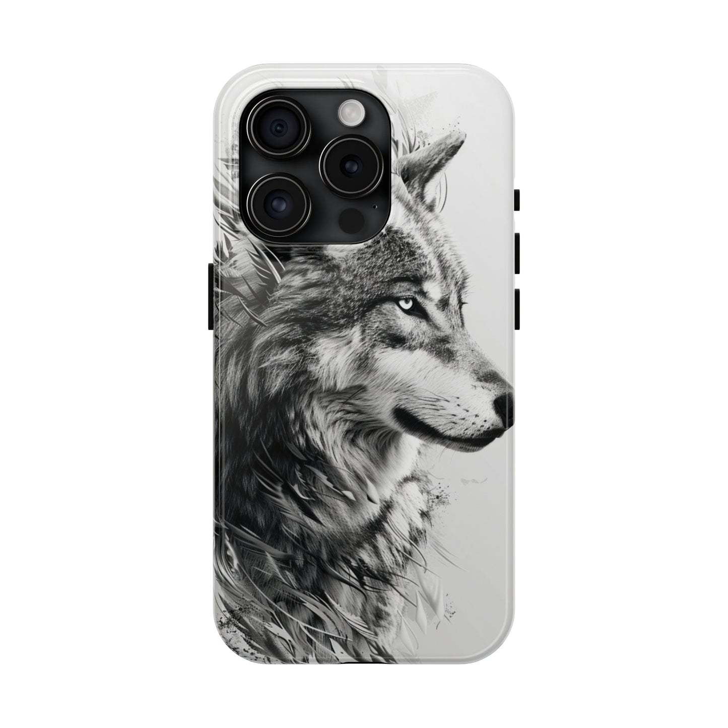 Calligraffiti Style Wolf Phone Case 2 for iPhone - Lightweight, Impact Resistant, Wireless Charging Compatible