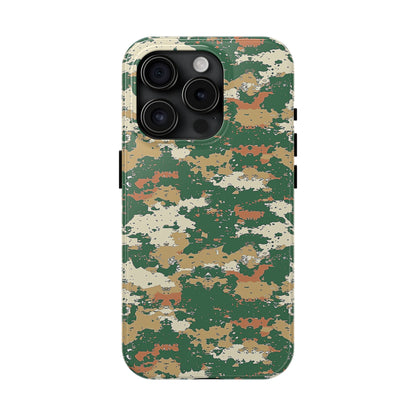 Green Pixel Camo Phone Case for iPhone - Lightweight, Impact Resistant, Wireless Charging Compatible